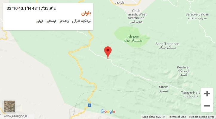 روستای بلوان بر روی نقشه
