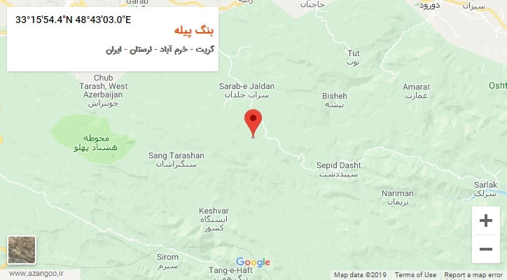 روستای بنگ پیله بر روی نقشه