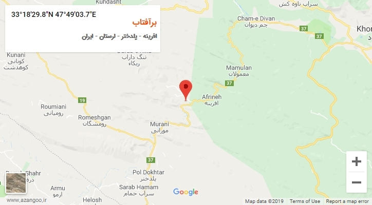 روستای برآفتاب بر روی نقشه