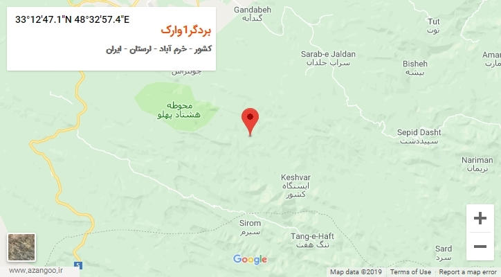روستای بردگر1وارک بر روی نقشه
