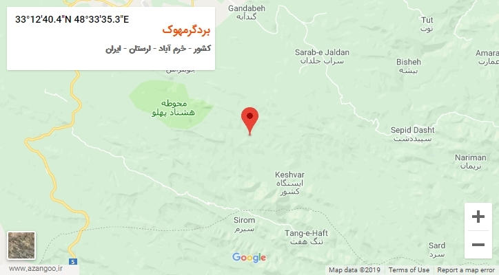 روستای بردگرمهوک بر روی نقشه