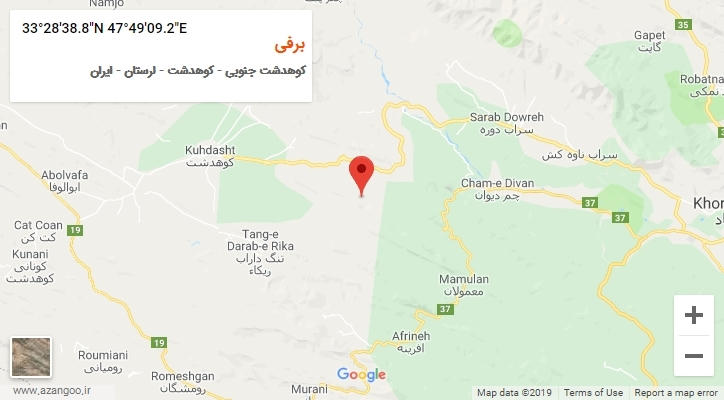 روستای برفی بر روی نقشه