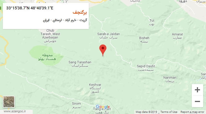 روستای برگنجف بر روی نقشه