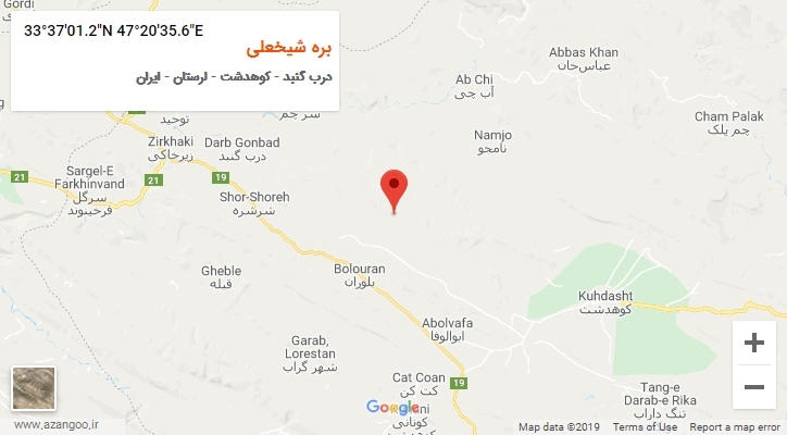 روستای بره شیخعلی بر روی نقشه
