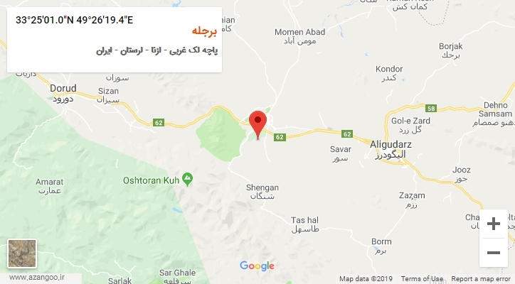 روستای برجله بر روی نقشه