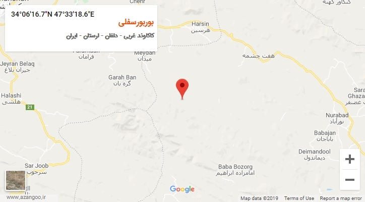 روستای بوربورسفلی بر روی نقشه