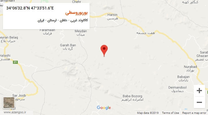 روستای بوربوروسطی بر روی نقشه
