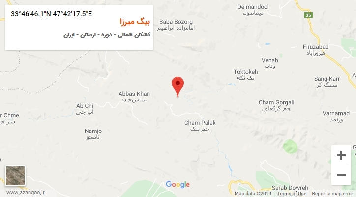 روستای بیگ میرزا بر روی نقشه
