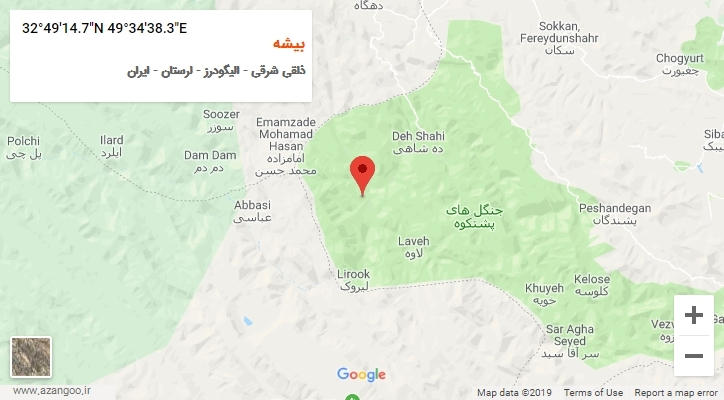 روستای بیشه بر روی نقشه