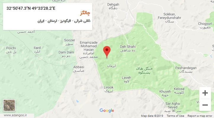 روستای چالگز بر روی نقشه