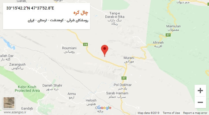روستای چال کره بر روی نقشه