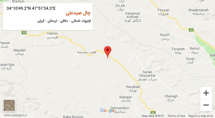 روستای چال صیدعلی بر روی نقشه