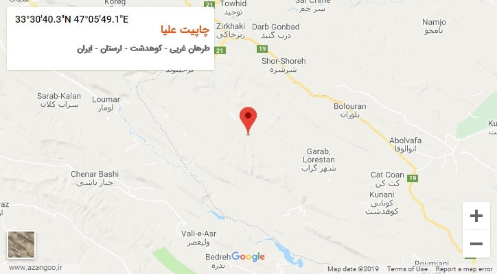 روستای چاپیت علیا بر روی نقشه