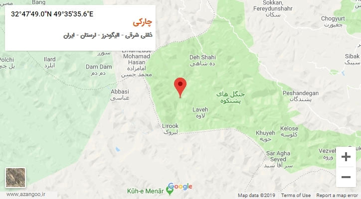 روستای چارکی بر روی نقشه