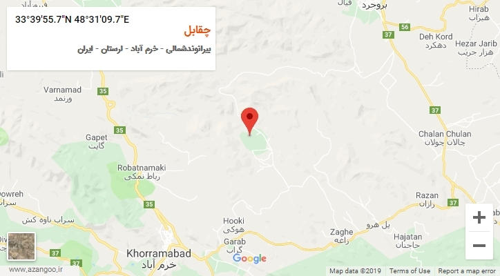 روستای چقابل بر روی نقشه