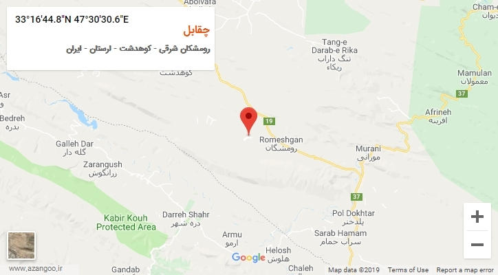 روستای چقابل بر روی نقشه