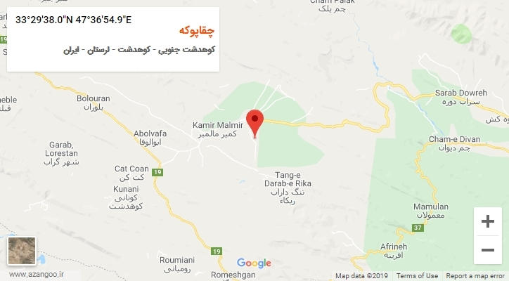 روستای چقاپوکه بر روی نقشه