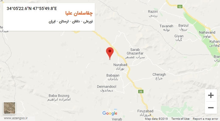 روستای چقاسلمان علیا بر روی نقشه