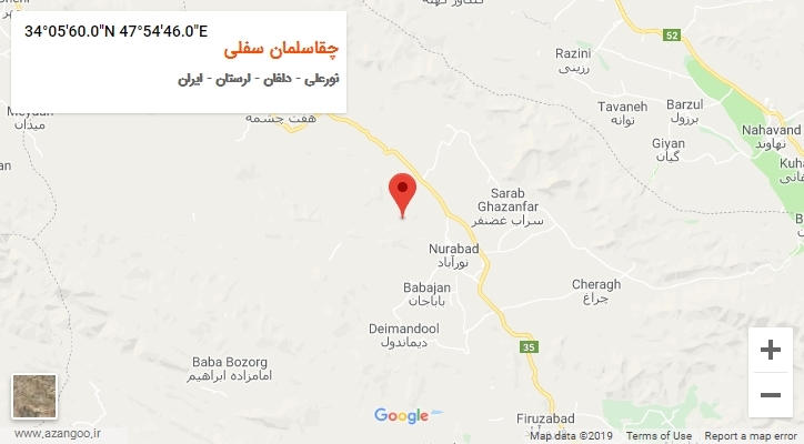 روستای چقاسلمان سفلی بر روی نقشه