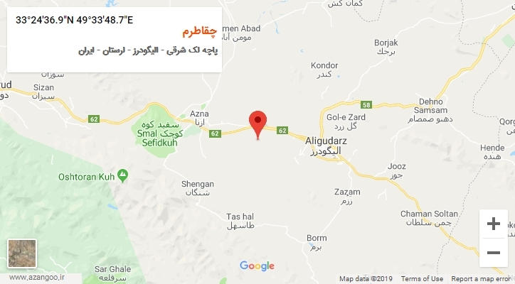 روستای چقاطرم بر روی نقشه