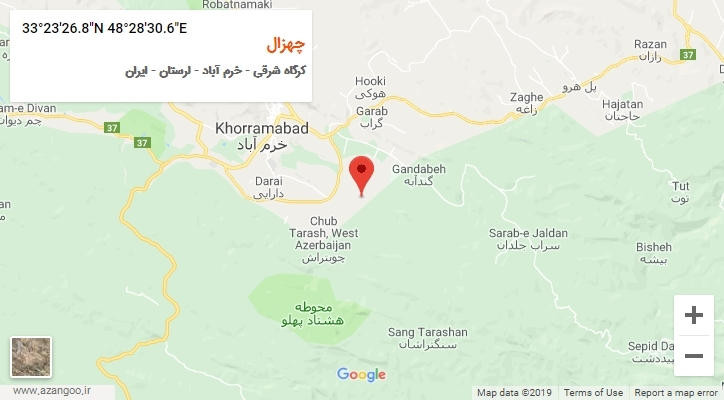 روستای چهزال بر روی نقشه