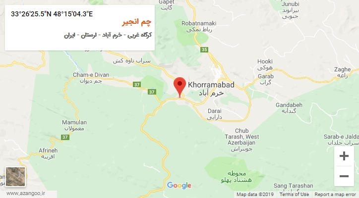 روستای چم انجیر بر روی نقشه