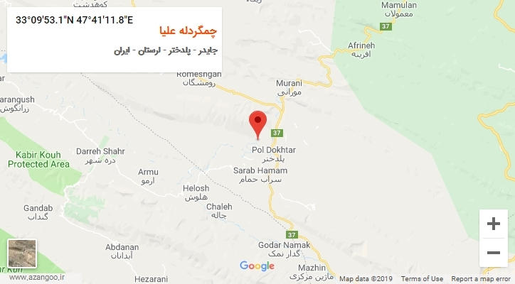 روستای چمگردله علیا بر روی نقشه