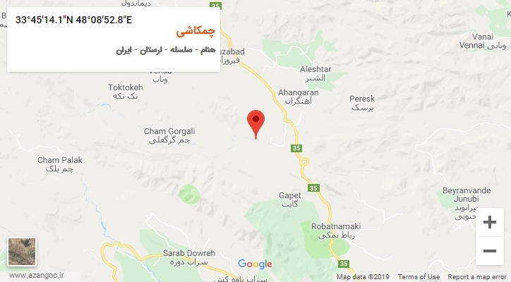 روستای چمکاشی بر روی نقشه