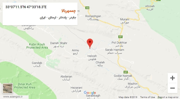 روستای چممهربالا بر روی نقشه