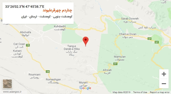 روستای چناردم چهرقرعلیوند بر روی نقشه