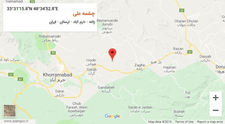 روستای چشمه علی بر روی نقشه