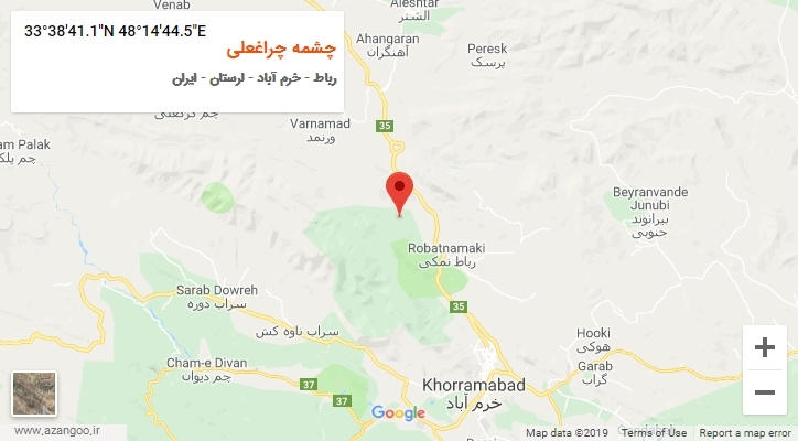 روستای چشمه چراغعلی بر روی نقشه
