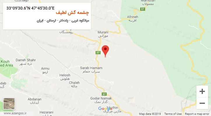 روستای چشمه گش لطیف بر روی نقشه