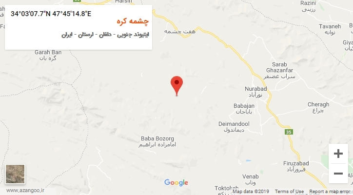 روستای چشمه کره بر روی نقشه