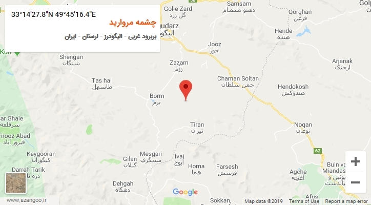 روستای چشمه مروارید بر روی نقشه