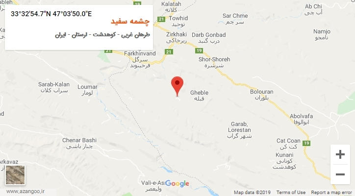 روستای چشمه سفید بر روی نقشه