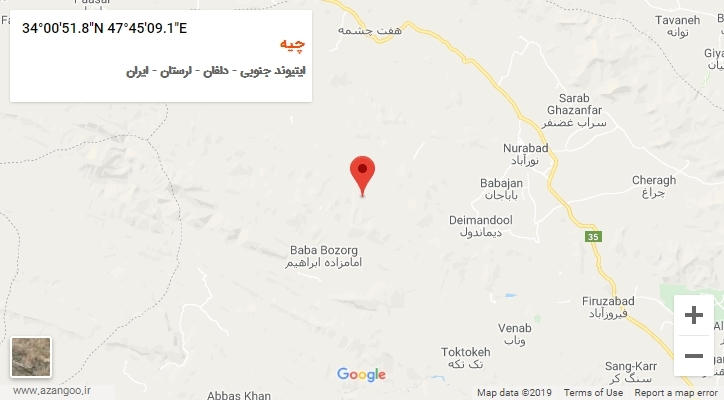 روستای چیه بر روی نقشه