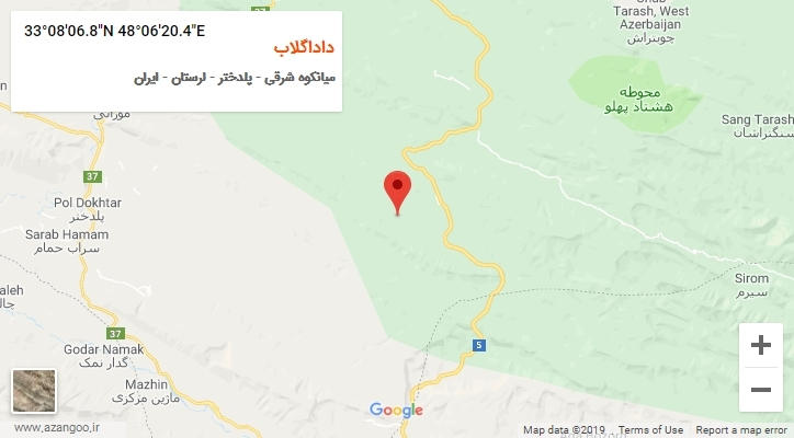 روستای داداگلاب بر روی نقشه