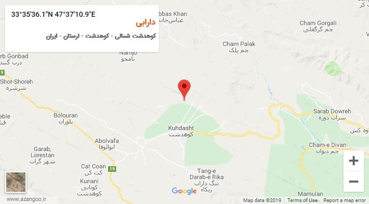 روستای دارابی بر روی نقشه