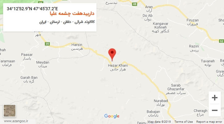روستای داربیدهفت چشمه علیا بر روی نقشه