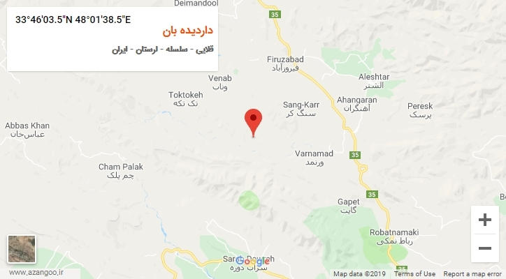 روستای داردیده بان بر روی نقشه