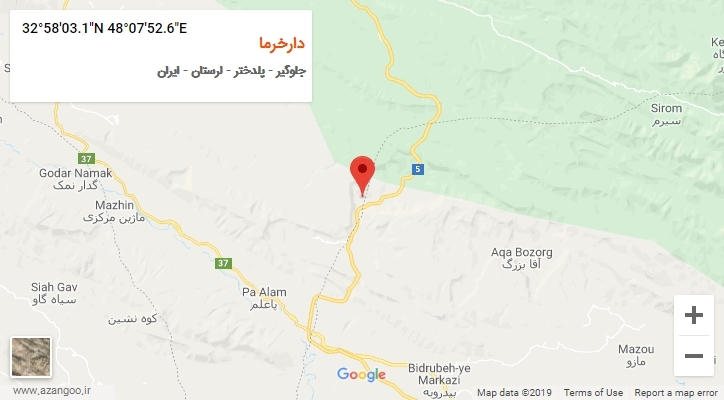 روستای دارخرما بر روی نقشه