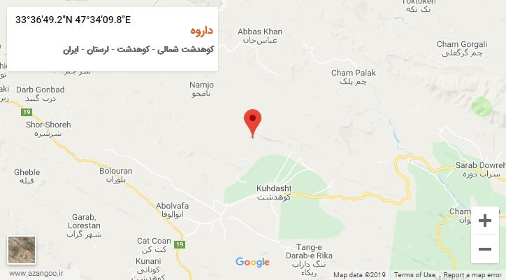 روستای داروه بر روی نقشه