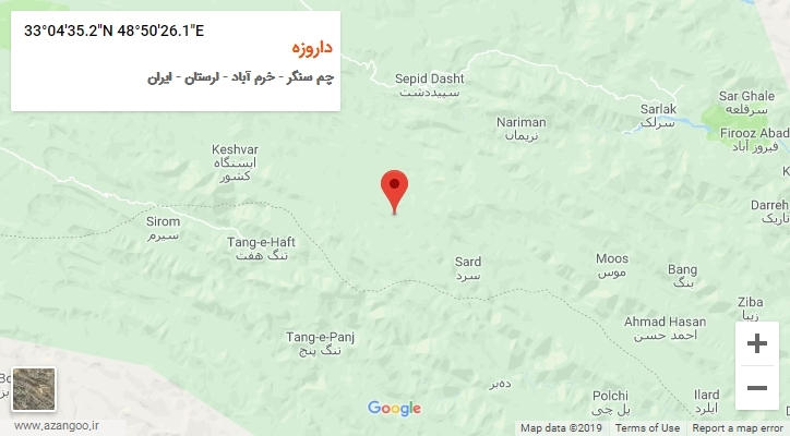 روستای داروزه بر روی نقشه