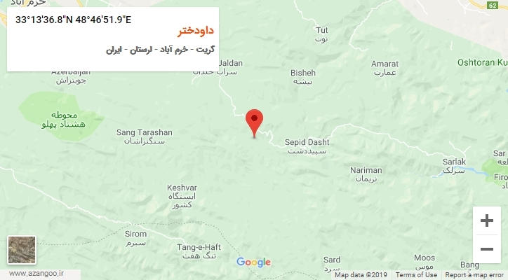 روستای داودختر بر روی نقشه