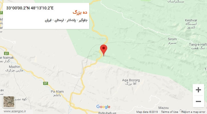 روستای ده بزرگ بر روی نقشه