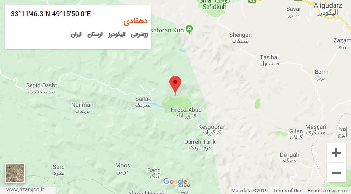 روستای دهقادی بر روی نقشه