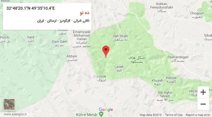 روستای ده نو بر روی نقشه