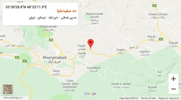 روستای ده سفیدعلیا بر روی نقشه