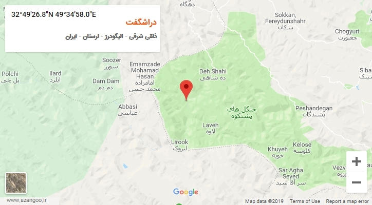 روستای دراشگفت بر روی نقشه